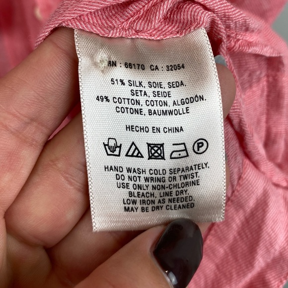 Anthro Moulinette Soeurs silk blend Ruffle button down sheer Blouse size 6 - Picture 9 of 10